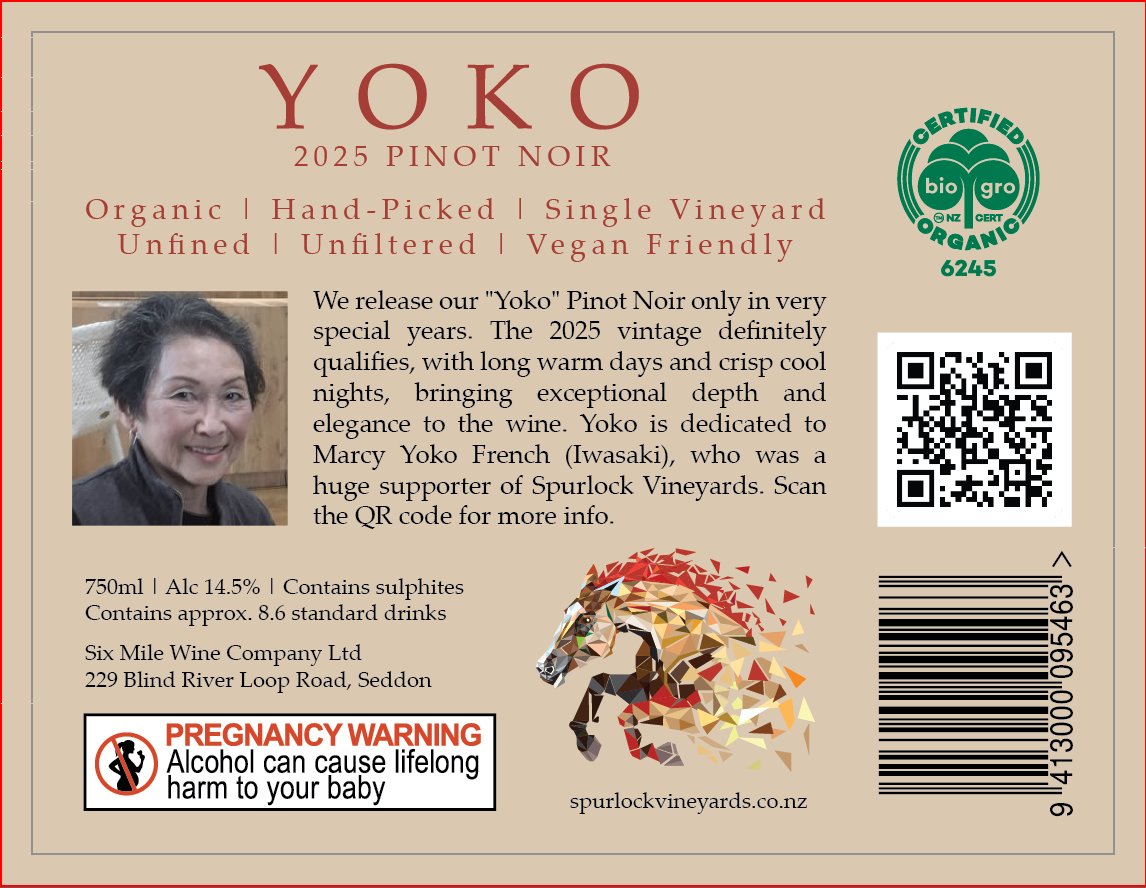2025 Yoko Organic Pinot Noir - NEW RELEASE!